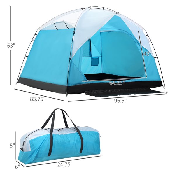 Outsunny 4-Person Polyester Camping Tent