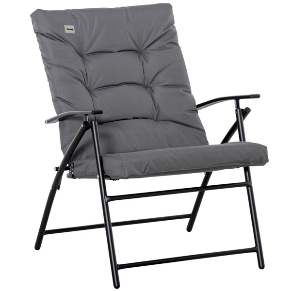 Outsunny Grey Folding Camping Chair 84B758GY RONA