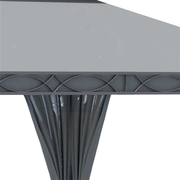 Outsunny 13-ft x 10-ft Semi-Permanent Grey Metal Rectangle Gazebo Polyester Roof