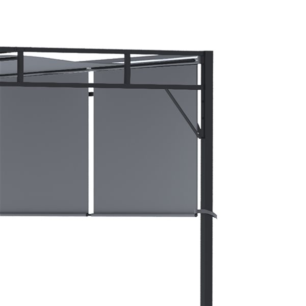 Outsunny 10-ft x 10-ft Dark Grey Metal Freestanding Pergola - Canopy Included