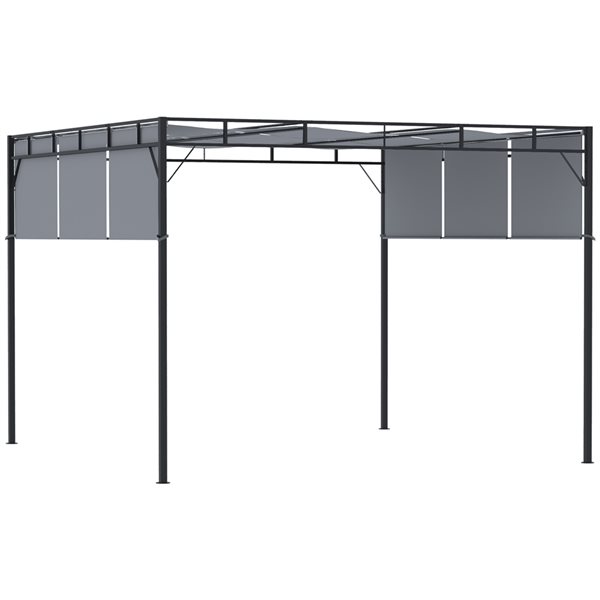 Outsunny 10-ft x 10-ft Dark Grey Metal Freestanding Pergola - Canopy Included