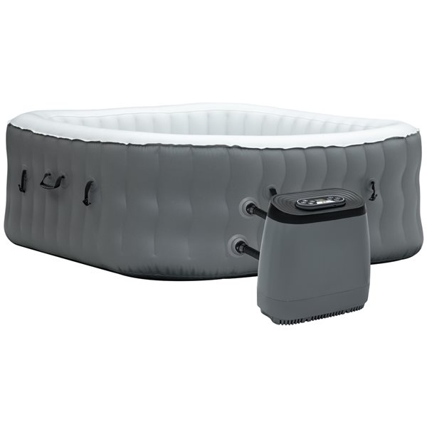 Outsunny 6-Person 108-Jet Square Inflatable Hot Tub 848-047V80BN | RONA