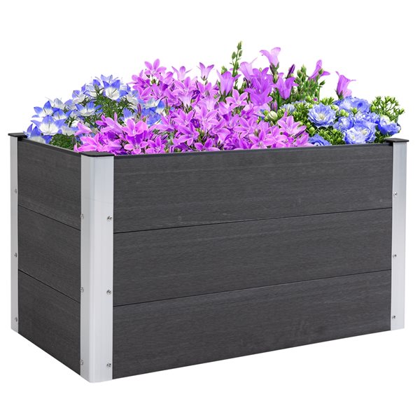 Jardinière Outsunny en plastique gris de 39,25 po l. x 19,75 po