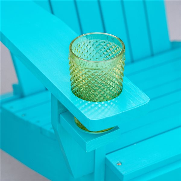 Outsunny Turquoise Wood Adirondack Chair