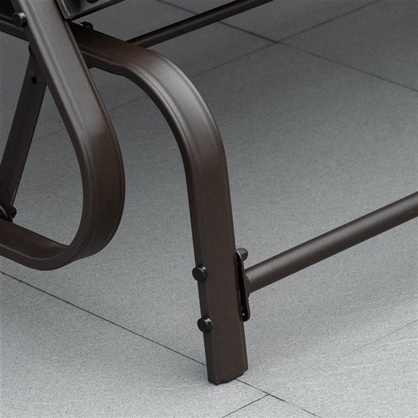 Outsunny 2-Person Light Grey Steel Outdoor Glider