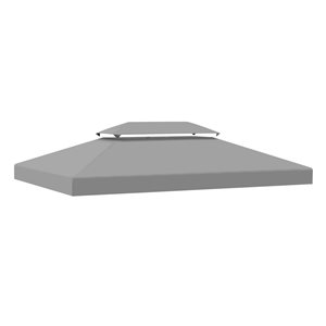 Toit de rechange pour abri de jardin Outsunny gris pâle de 13 pi x 10 pi