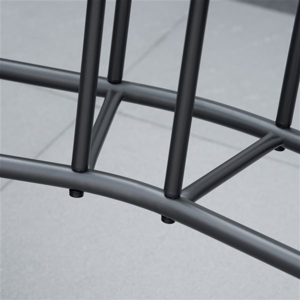 Outsunny Outdoor Black Steel Glider Chairs with Side Table Set - 3-Piece