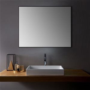 Sera Sadie 36-in Black Framed Rectangular Bathroom Mirror