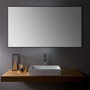 Miroir de salle de bains Sadie rectangulaire de 60 po par Sera, noir