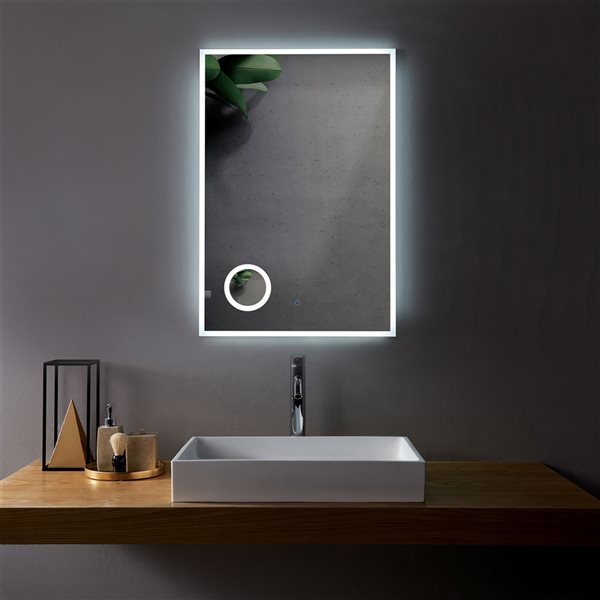 Sera Lily 24 In Lighted Led Fog Free, Fog Free Bathroom Mirror With Light