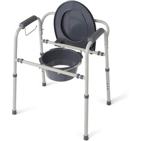Medline Canada Corporation 22.5-in Steel Commode with Adjustable Seat Height