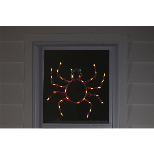 Northlight 15-in Lighted Spider Window Silhouette Decoration