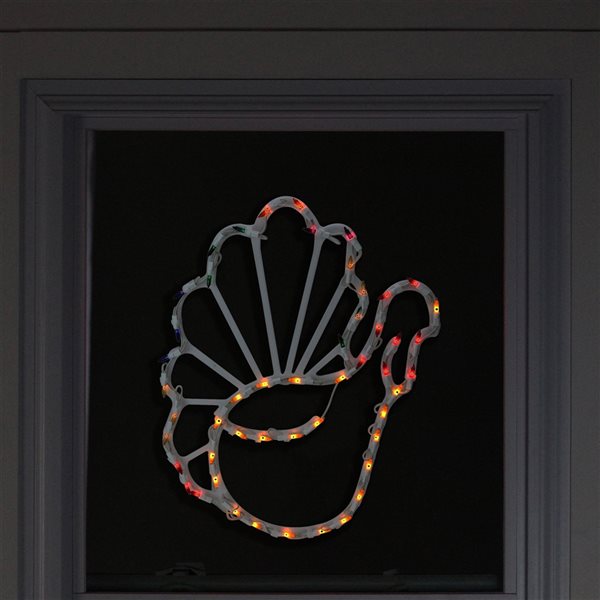 Northlight 18-in Lighted Turkey Window Silhouette Decoration