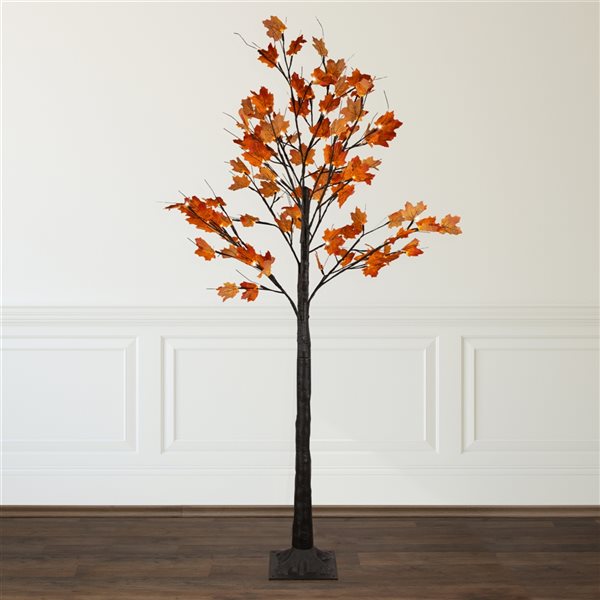 Northlight 6-ft Metal LED Lighted Maple Leaf Tree