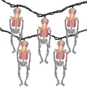 Northlight 10-Count 7.5-ft Constant Incandescent Electrical Outlet Skeleton Halloween String Lights