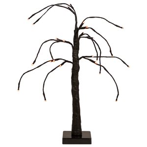 Northlight 2-ft Pre-Lit Black Weeping Twig Artificial Halloween Tree with Orange LED Lights
