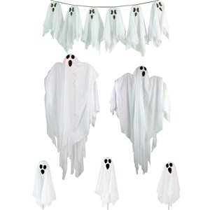 Northlight Lighted Ghosts with Twinkling White Incandescent Lights - Set of 6