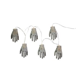Northlight 6-Count 3-ft Constant LED Battery-Operated Skeleton Hands Halloween String Lights