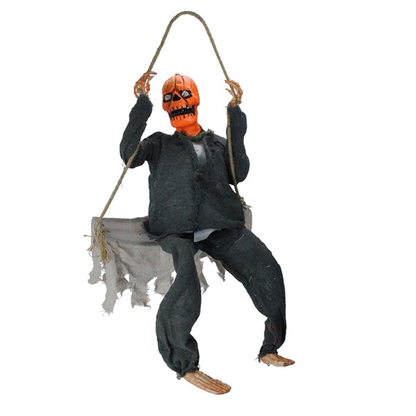 Northlight 30-in Animatronic Lighted Talking Pumpkin Man Hanging Decoration