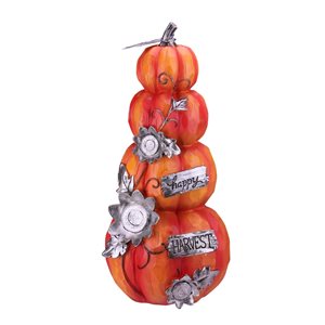 Northlight 18.25-in Stacked Pumpkins ''Happy Harvest'' Fall Outdoor Decoration