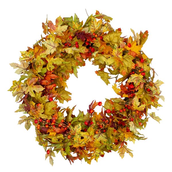 Northlight 30-in Berry Artificial Fall Wreath with Twigs and Leaves ...