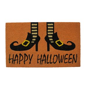 Northlight 18-in x 30-in Brown Rectangular -inHappy Halloween-in Outdoor Doormat