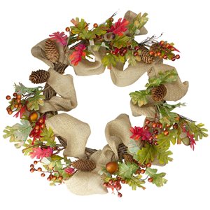 Northlight 18-in Berry Artificial Fall Wreath with Pinecones