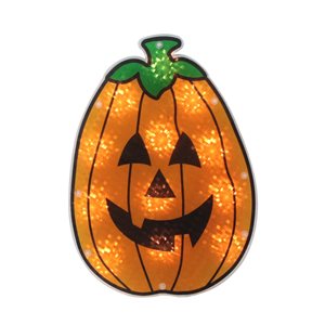 Northlight 12-in Lighted Jack-O’-Lantern Window Silhouette Decoration