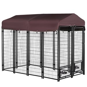 PawHut 8-ft L x 4-ft W x 6-ft H Dog Isolation Panels Locking Pet Kennel