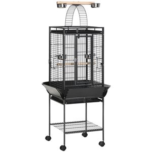 PawHut 2-ft x 2-ft x 5.1-ft Grey Wire Small Bird Cage with Stand