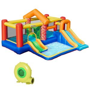 Outsunny 145.75-in x 149.5-in Multicolour Polyester Bounce House