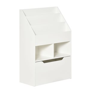 HomCom White Composite 5-Shelf Kids Standard Bookcase