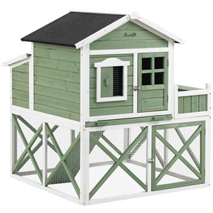 PawHut 43.25-in Green Wood Chicken Coop