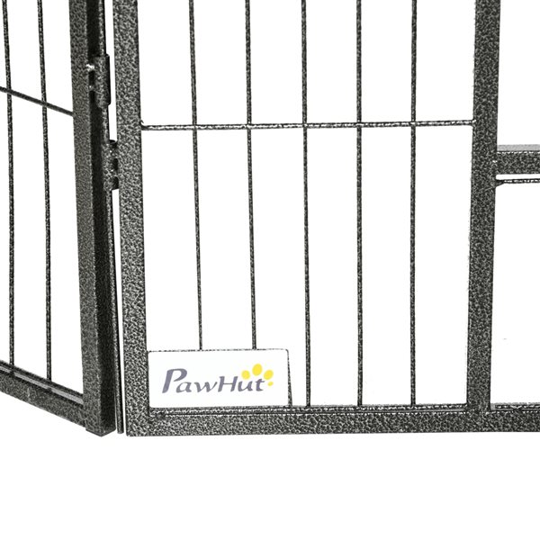 PawHut 31.5-in x 31.5-in Grey Steel Indoor/Outdoor Portable Pet Playpen