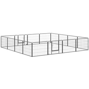 PawHut 23.5-in x 31.5-in Grey Steel Indoor/Outdoor Portable Pet Playpen