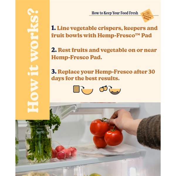 Hemp-Fresco Food Preservation Pads - 3-Pack