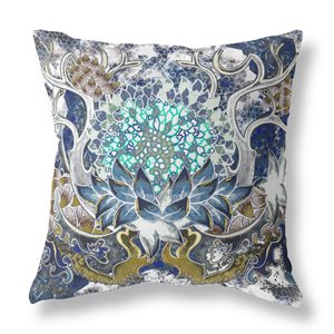 Amrita Sen Vase Sunflower Matches Blue, White, Green 1-piece 20-in Square Decorative Pillow