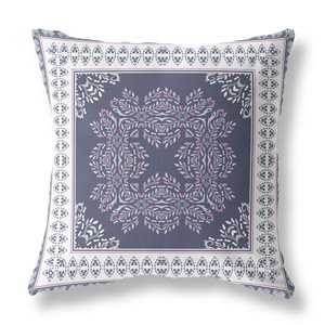 Amrita Sen Window Wreath Palace Dark Purple and White 1-piece 20-in Square Decorative Pillow