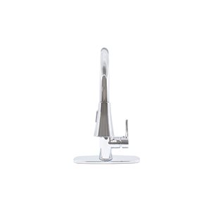 Novatto Chrome 1-Handle Deck Mount Pull-Down Handle/Lever Commercial/Residential Kitchen Faucet - Deck Plate Included