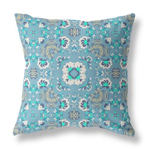 Amrita Sen Love and Liberty 26-in x 26-in Light Blue/White Broadcloth Square Indoor Decorative Pillow