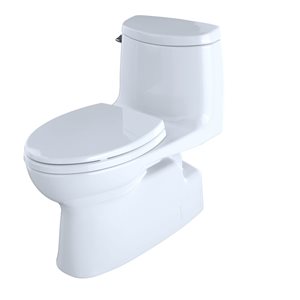 TOTO Carlyle II Cotton White Watersense Labelled Single Flush Elongated Universal Height 12-in Rough-in Toilet