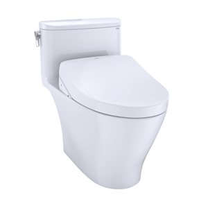 TOTO Nexus Cotton White Watersense Labelled Single Flush Elongated Universal Height 12-in Rough-in Toilet with Bidet