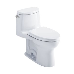 Toilette UltraMax II de TOTO blanc colonial hauteur universelle une chasse et robinetterie brute de 12 po homologué WaterSense