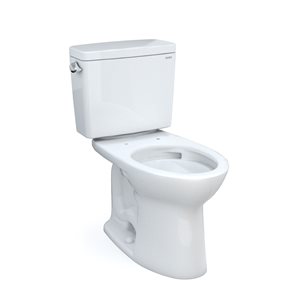 TOTO Drake Cotton White Single Flush Elongated Universal Height 12-in Rough-in Toilet - 2-Piece