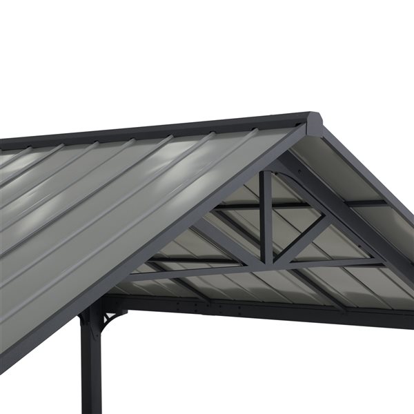 AutoCove Pritchard 11.9-ft X 10-ft Dark Grey Metal Carport