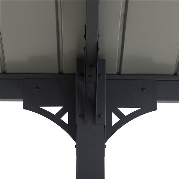 AutoCove Pritchard 11.9-ft X 10-ft Dark Grey Metal Carport