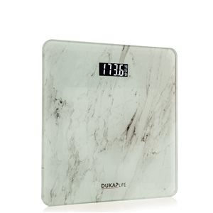 Dukap Life 400-lb Digital White Marble Bathroom Scale with LED Screen Display