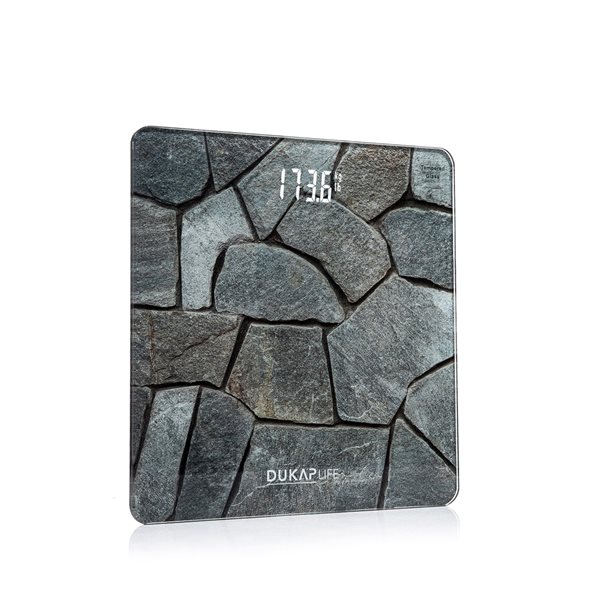 Dukap Life 400-lb Digital Stone Grey Bathroom Scale with LED Screen Display