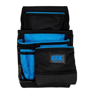 OX Tools Pro Dynamic Nylon Belt Loop 7-Pocket Pouch with Hammer Holder