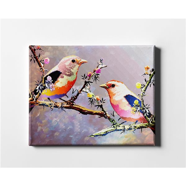 Amrita Sen Frameless Multicolour Robin 48-in x 36-in Canvas Print ...